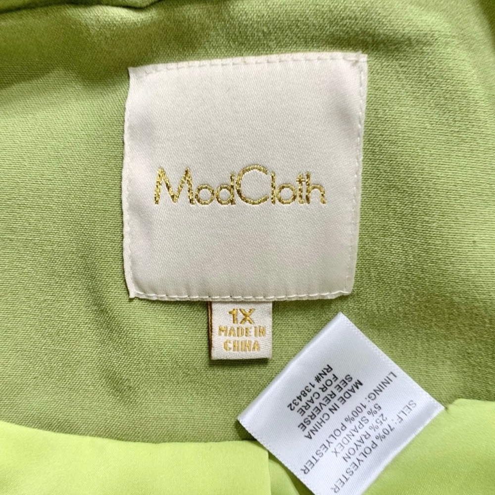 SOLD-Modcloth Buttondown Belted Olive Green Sleeveless Shirtdress - Picture 10 of 12